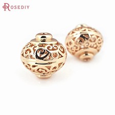 6PCS 0.39 in 0.47 in 0.59 in High Quality 18K Gold Color Brass Spacer Beads