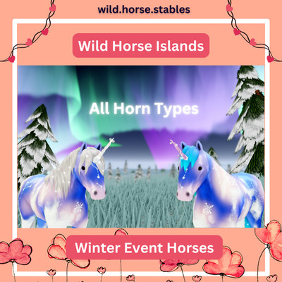 Wild Horse Islands - Winter Event Horses (With Horns)