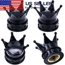 4pcs Airtight Black Tire Valve Caps W Copper Core Fit For Carstruckssuvs