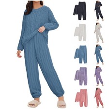 soft pajama set for women fall pajamas Plus Size Pajamas 4X-Large, Blue 