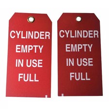 Cylinder Status Tag, Lockout Tagout, Cardstock, 5 3/4 In H X 3 In W, Red,