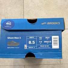 Brooks Ghost Max 2 Men  s Running Shoes Ebony Blue Sapphire Lace-Up Mesh 110431