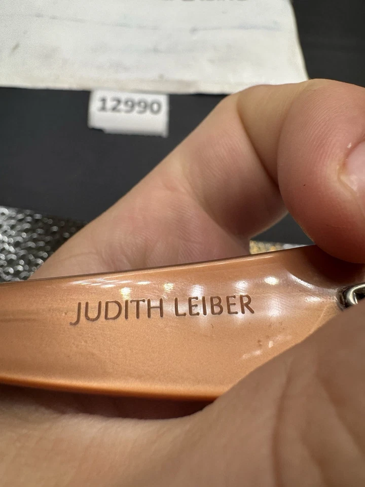 Monturas de gafas vintage Judith Leiber marrón y negro bordado JL 1130 01 58-17 Foto 4 de 4