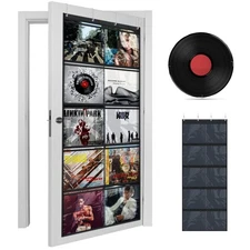 12 in Vinyl Record Holder Display with 10 Frames | Portable Door Hangs