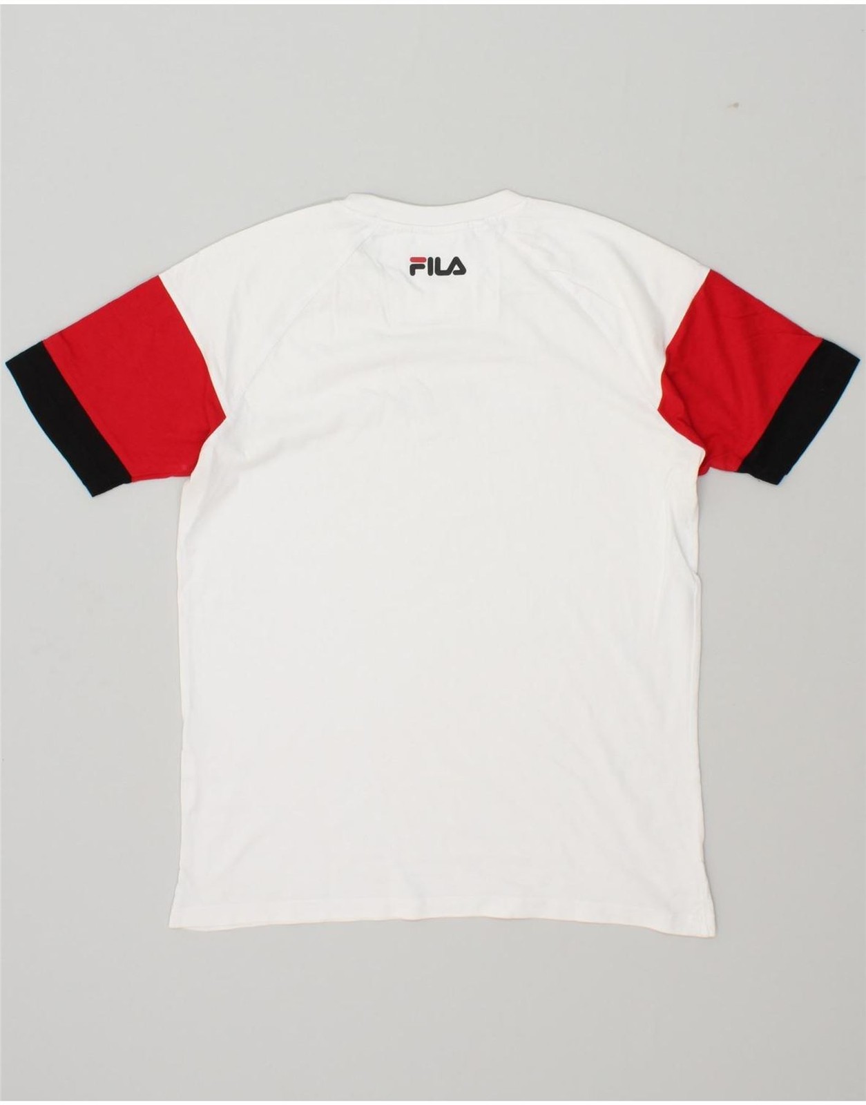 T shirt uomo FILA grafica top XS bianco colorblock BQ18