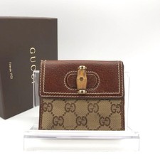 GUCCI Wallet, Gucci Bifold Wallet, Gucci Bamboo, Gucci Canvas, Excellent