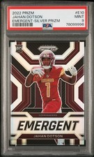 2022 PANINI PRIZM EMERGENT SILVER PRIZM #E10 JAHAN DOTSON PSA 9