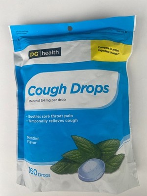 Menthol Drops Severe 160 Count DG Health Compare To Vicks Severe 12/25 Exp