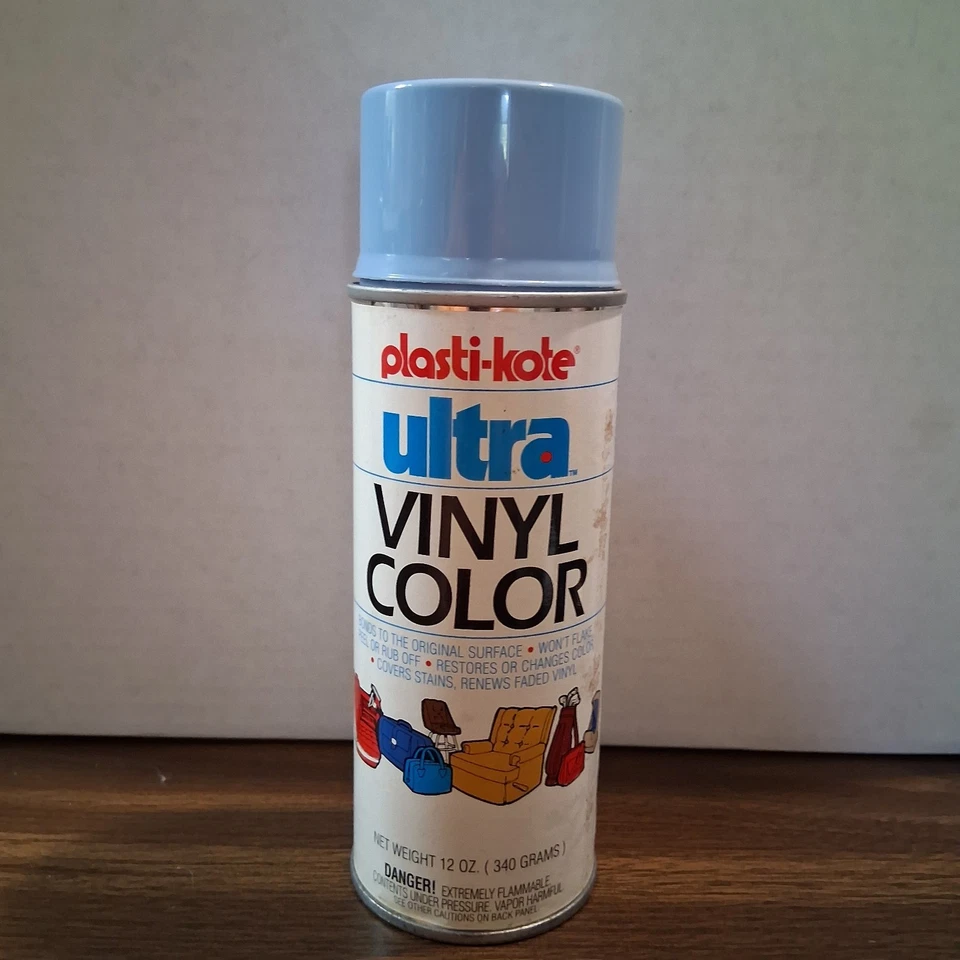 NOS Plasti-Kote Ultra Vinilo 416 Azul Claro Pintura en Aerosol Tela Color Foto 2 de 4