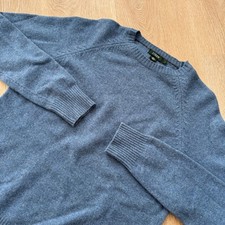 J.Crew 100 Lambswool Crewneck Sweater Mens Large Blue Raglan Knit Pullover