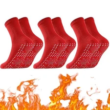 3-Pair Winter Socks Set for Men & Women - Warm Breathable Non-Slip Sports Socks