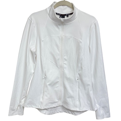 Spyder Active White Full-Zip Lightweight Jacket Polyester/Spandex Womens Size XL