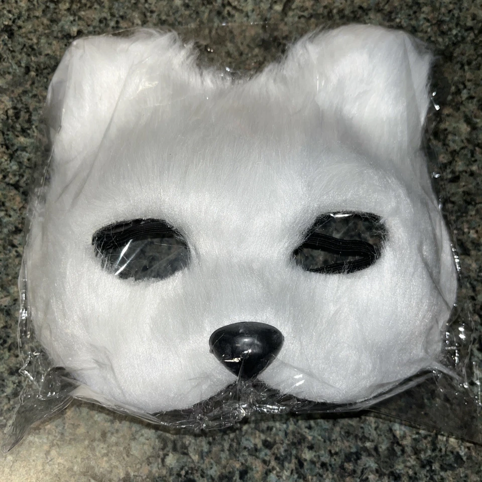 Conjunto de Disfraz de Cosplay de Gato de Piel Sintética Máscara de Felpa Pata Esponjosa Guantes Cola de Arco Foto 2 de 4