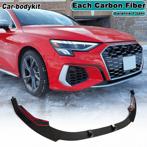 For Audi S3 8Y 2022-23 Carbon Fiber Front Spoiler Front Lip Front Bumper Spoiler - Picture 1 of 9
