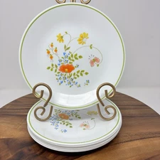 7 Corelle Bouquet Wildflower 8 1/2 Inch Plates Orange Yellow Blue Flowers