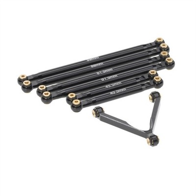 Racing Aluminum Alloy Link Set Black For Axial SCX24 90081 1:24 RC Car Part