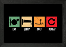 golf Framed Wall Art Poster Canvas Print Picture