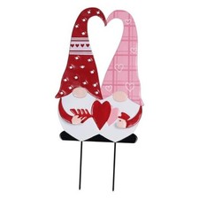 Valentines Day Decorations Outdoor, Red Pink Gnomes Decorative Garden Stakes