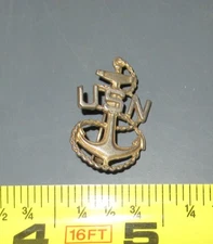 VINTAGE WWII US NAVY STERLING SILVER USN ANCHOR BADGE PIN