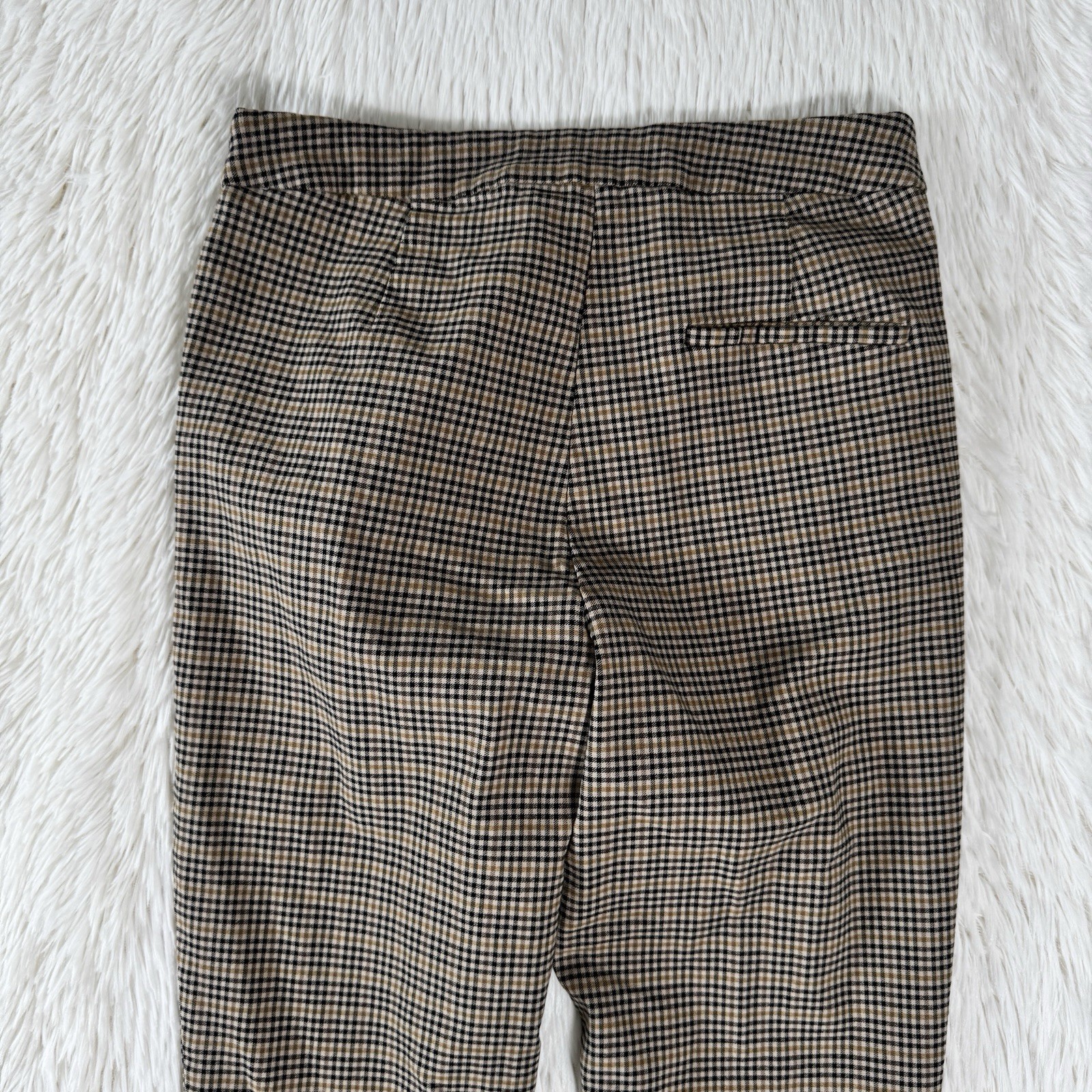 Zara Basic Tan Checked Mid-Rise Flat Front Slim L… - image 18