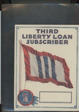 WW1 Third Liberty Loan Subscriber 9 x 7 Window Poster mint no writing (goo4