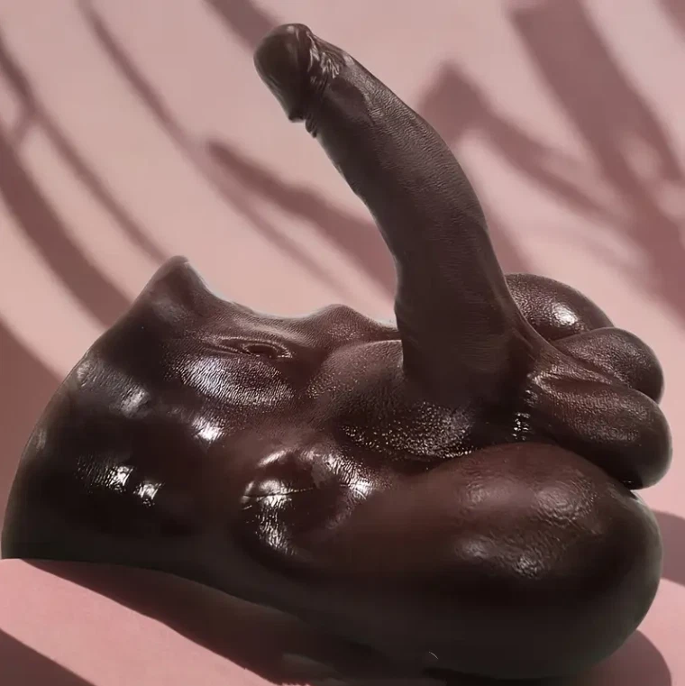 TPE Dildo Sex Black Doll Male Body Torso Adult Sex Toy Big Penis For Women GAy - Image 4 of 4