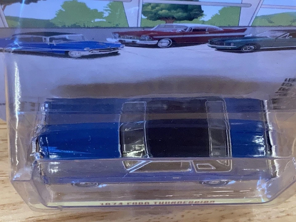 Ford Thunderbird 1974 Greenlight 1:64 azul nuevo en paquete sala de exposición piso serie 6 Foto 4 de 4