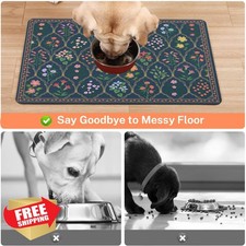 Absorbent Pet Dog Bowl Mat 12x20, Non-Slip Waterproof Feeder Pad