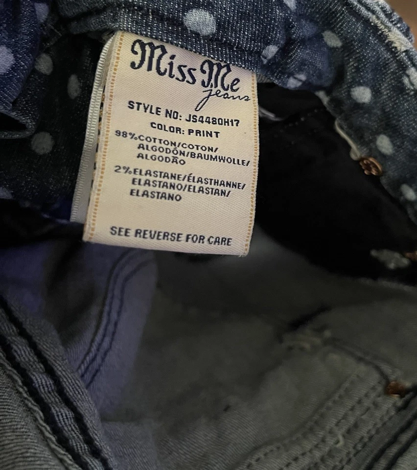 Pantalones cortos de mezclilla Miss Me elásticos a lunares JS4480H17 para mujer talla 28 Foto 3 de 4