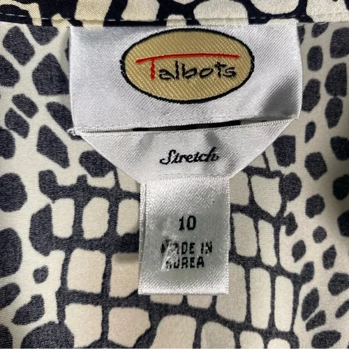Blusa Talbots Seda Estampado Reptiles Damas Talla 10 - Imagen 5 de 8