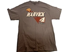 NASCAR Kevin Harvick Busch Shirt L Gray Dog Brew Double Sided