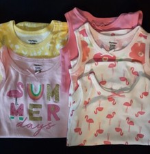 Gerber Infant Girls Summer Sleeveless Onesies Lot Of 5