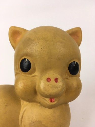 Rempel Vintage 1950s Chubby Pig Rubber Squeeze Squeak Toy Made In Canada - Picture 10 of 11