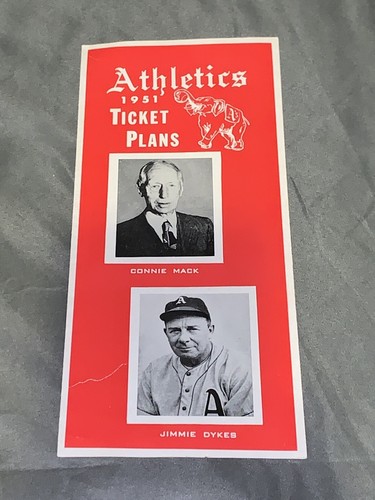 1951 Philadelphia Athletics Baseball Ticket Plans Brochure