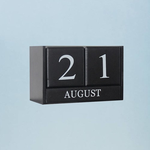 Wooden Manual Calendar Calendar Decoration Chic Blocks Desk Calendar - Picture 2 of 12
