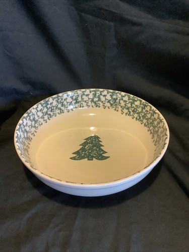 Tienshan, Folk Craft, Sponge, 9" Serving Bowl, Green Tree - Picture 1 of 6