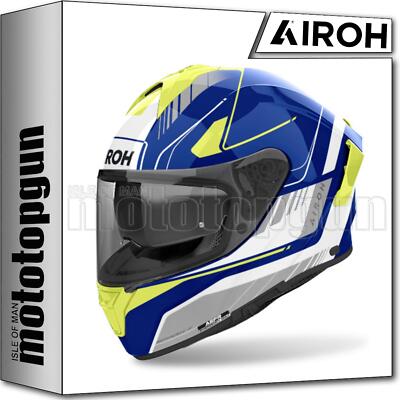 AIROH MOTORCYCLE FULL HELMET SP2C18 SPARK 2 CHRON BLUE YELLOW GLOSS SIZE L