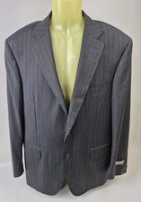 Canali Men's 13290/37 Grey Striped Wool Sports Coat Jacket Size 52 R EU/ 42 R US