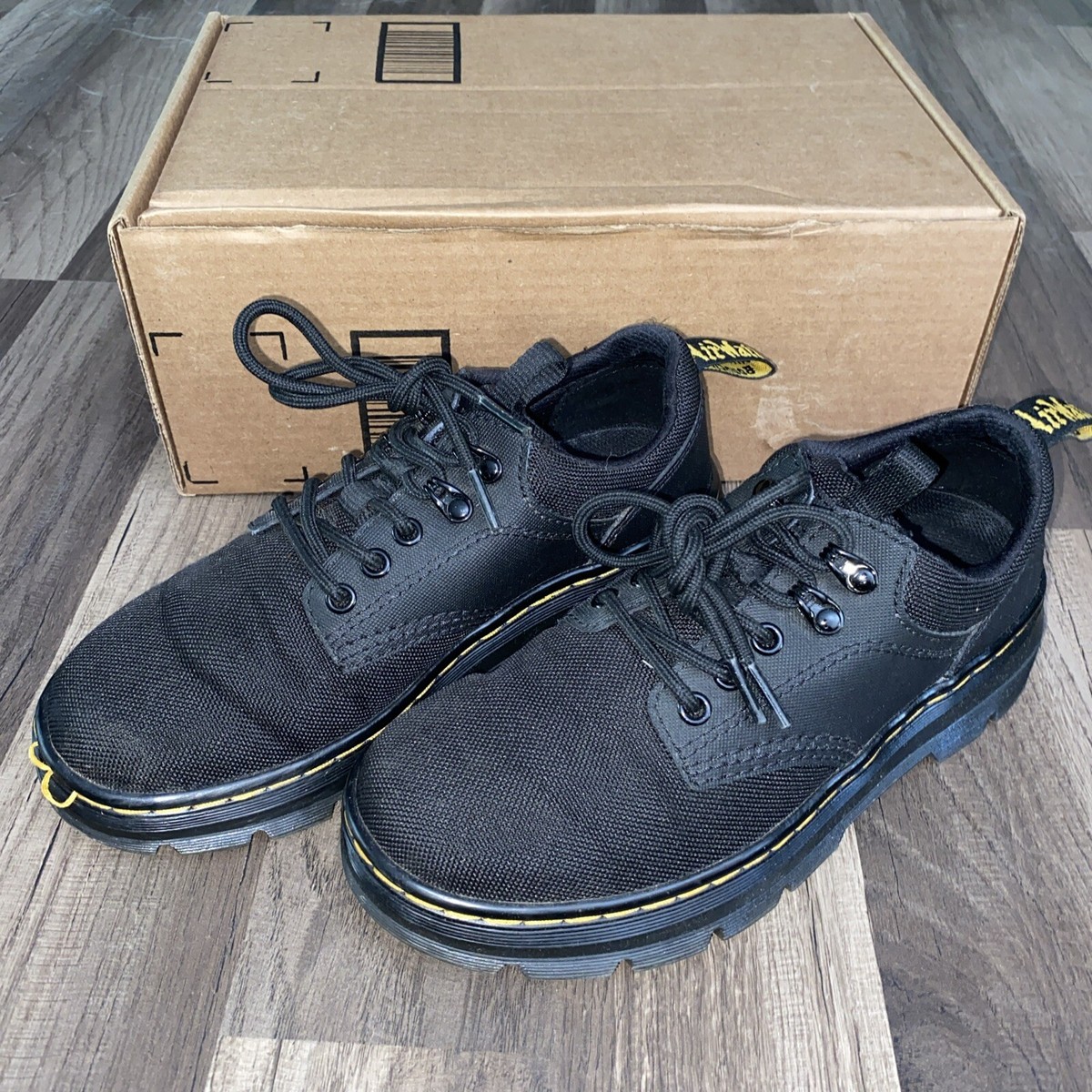 Dr. Martens REEDER Black Leather Round Toe Utility Shoe