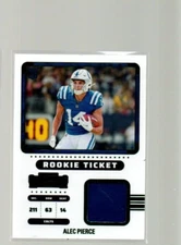 2022 Contenders Alec Pierce Emerald Rookie Ticket Patch RC #RTS-API Colts