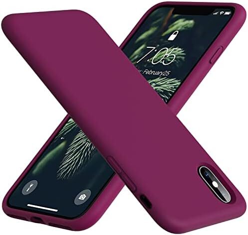 for iPhone X Case, iPhone Xs Case, Soft Silicone Gel Rubber Bumper Case Microfib