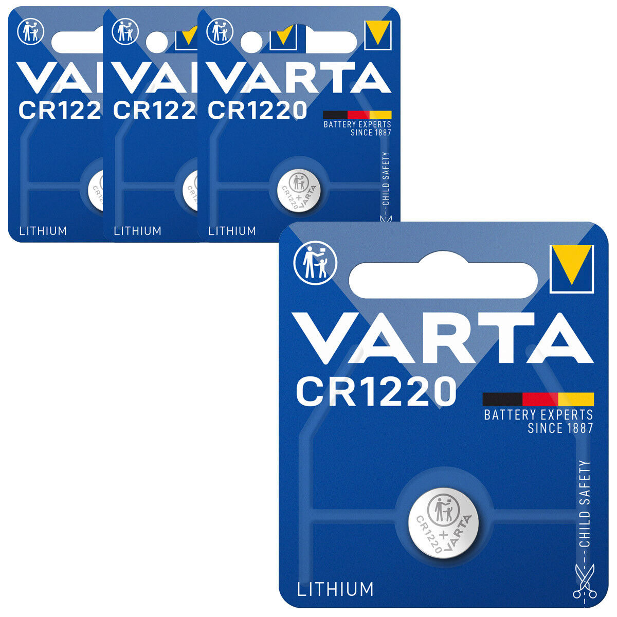 Thumbnail - 4x Varta Knopfzelle Lithium Cr1220 3v Batterie 1er Blister Cr 1220