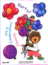 Suzy's Zoo "Party Celebration " Scrapbook Sticker 9931 BULK 25 SHEETS