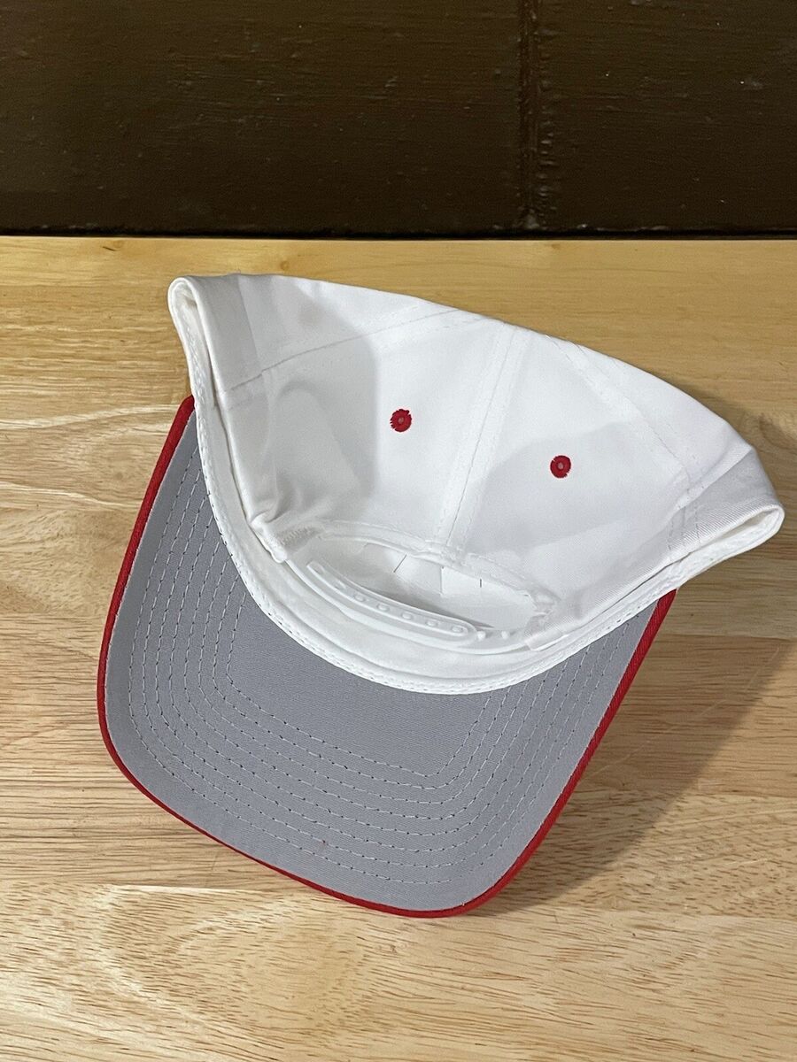 Vintage 90s BLANK New Yupoong Snapback Hat Cap Cherry Red / White Two Tone