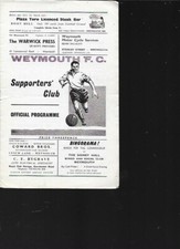 PROGRAMME - WEYMOUTH v WORCESTER CITY - 12 JANUARY 1966