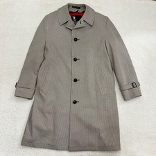 Vintage Harbor Master Trench Coat John Weitz Houndstooth Orlon Lined Jacket 38R