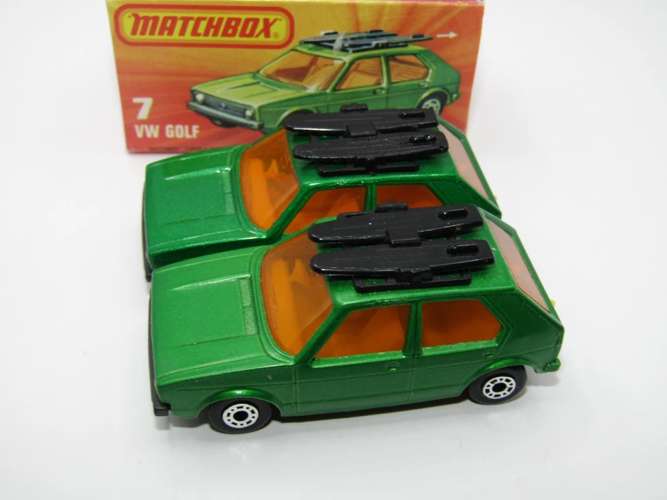 Matchbox Superfast No 7 VW Golf Very rare SATIN GREEN body Lemon Int Grey VNMIB - Image 2 of 4