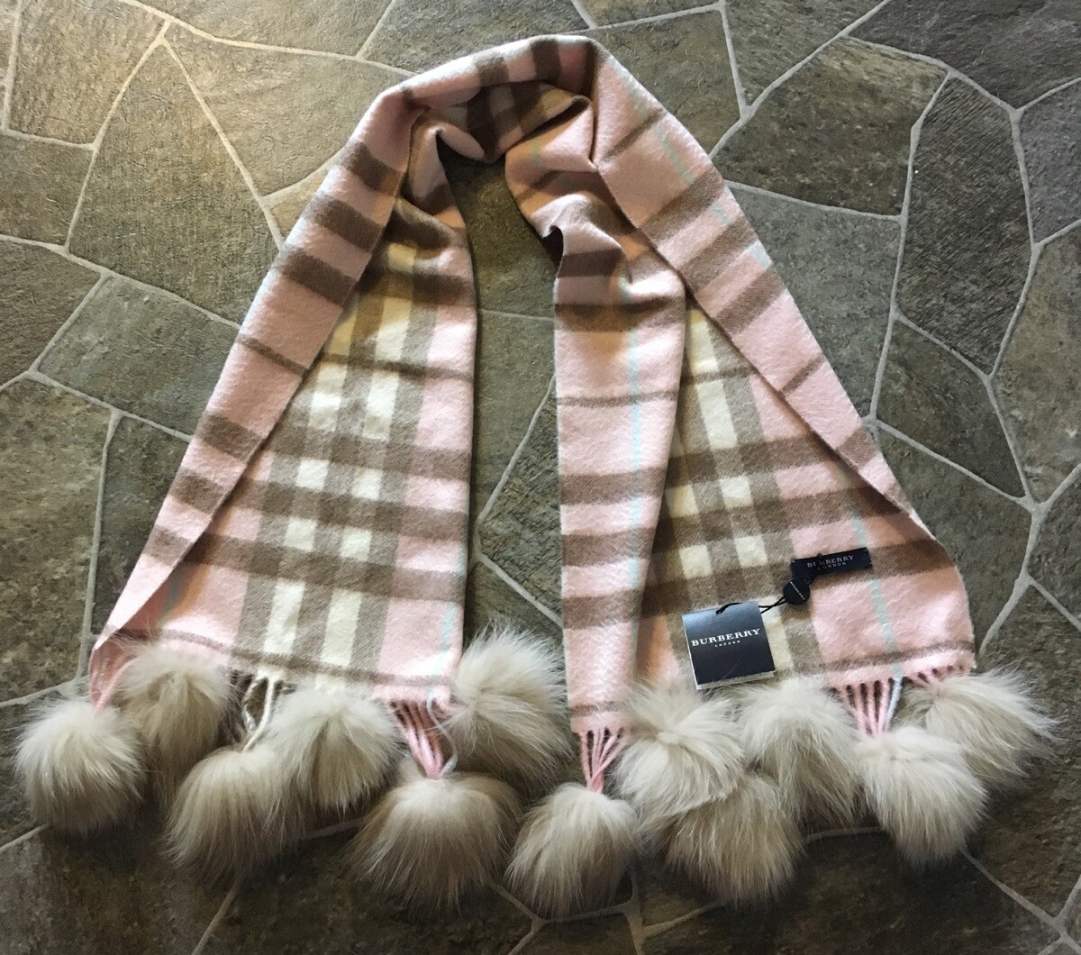 burberry shawl with fur