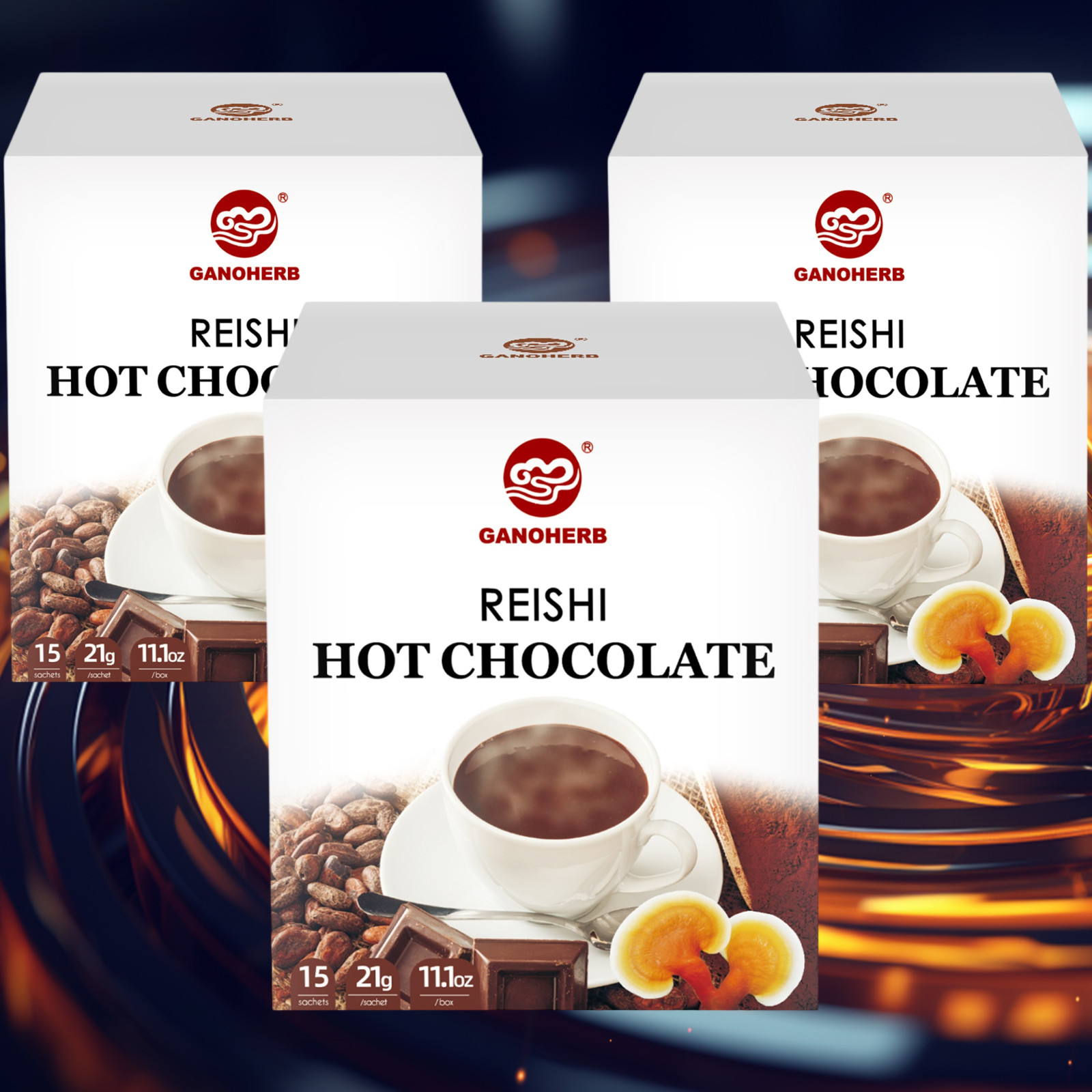 Mushroom Hot Chocolate Hot Cacao Mix with Reishi (Pack of 3)