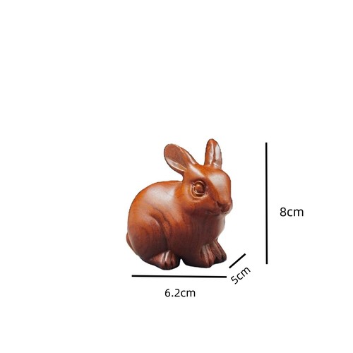 Wooden Rabbit Figurine Realistic Rabbit Ornament Rabbit Statue Decor - Picture 5 of 7